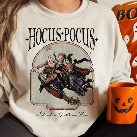 I Put a Spell On You Hocus Pocus Halloween Sand Sweatshirt - Picture 1 of 6